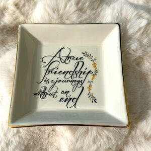 Gold trim trinket/jewelry tray